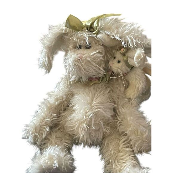Bearington Collection White Bunny Rabbit and Baby Bunny Plush Stuffed Animal Toy - Picture 1 of 14